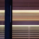 AWT Gartensauna Saunahaus THE CUBE X2 Hemlock 250x250 Harvia Holzofen